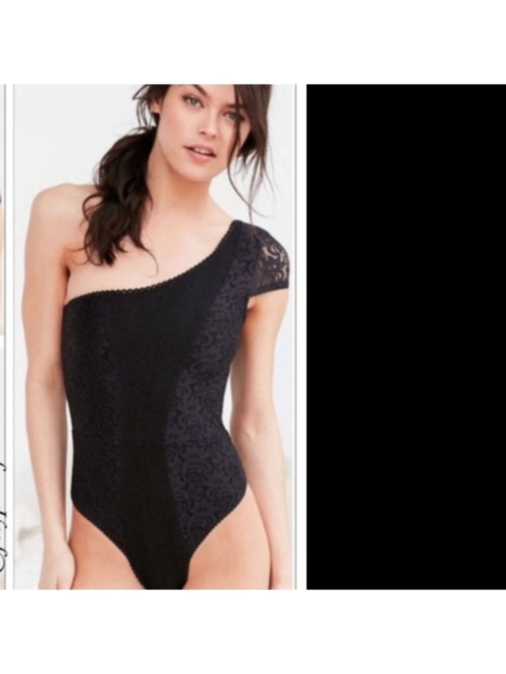 Urban Outfitters Out From Under Black One-Shoulder Bodysuit